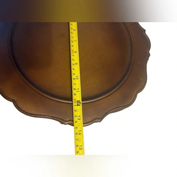 Large Wooden Style Round Platters - Baroque Tray - Table Centerpieces Set Of 4 - Picture 8 of 9